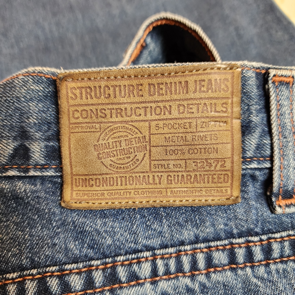 Structure Men's Relaxed Fit Blue Jeans - Picture 6 of 8